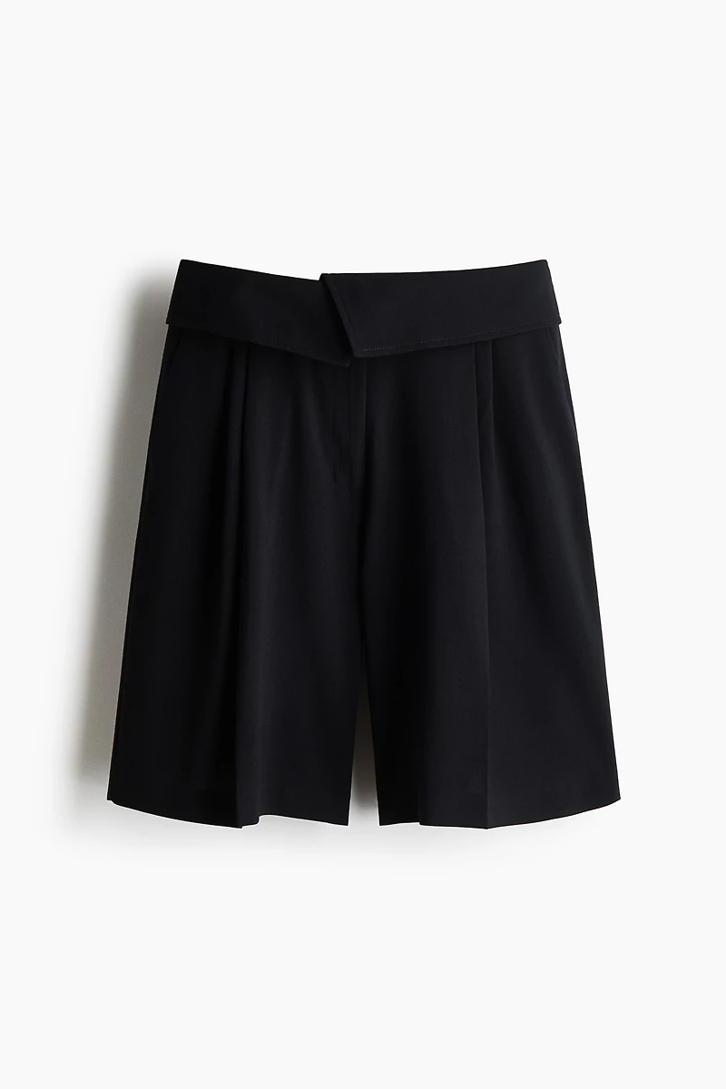 Foldover-Waist Bermuda Shorts