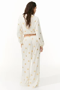 Pantalon en jersey froissé avec cordon de serrage
