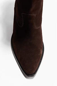 Calf-High Suede Cowboy Boots