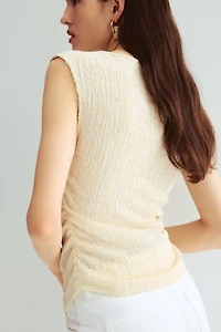 Textured jersey top