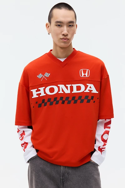 Oversized Printed Mesh T-Shirt