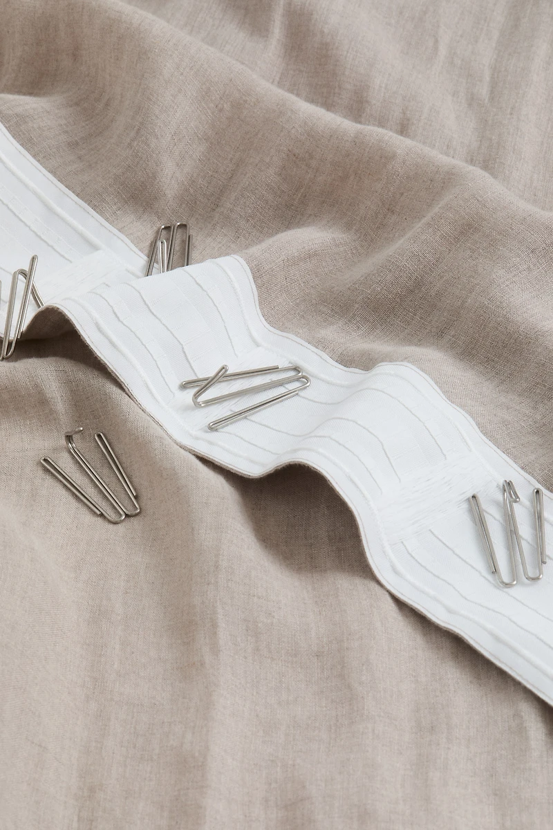 Single-Pack Wide Linen Curtain Panel