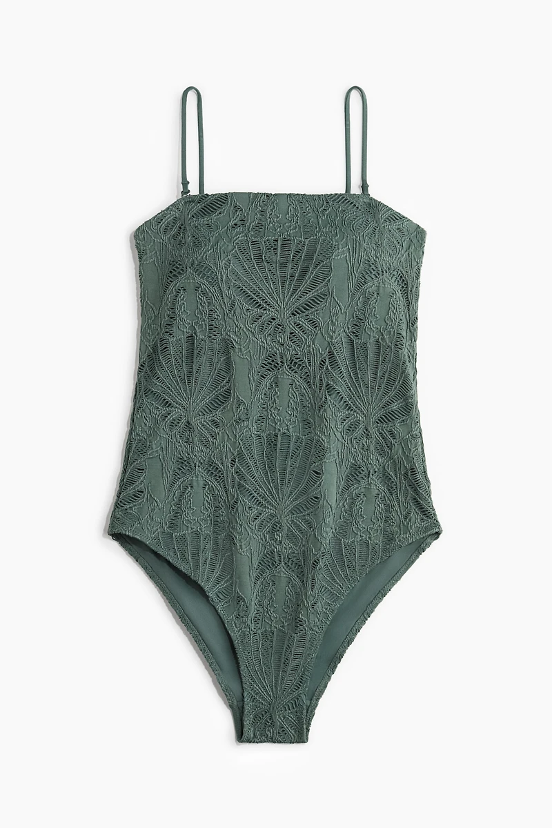 Padded-Cup Bandeau Swimsuit