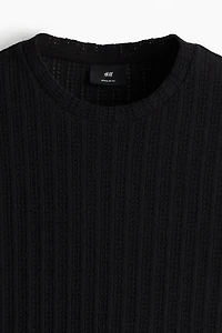 Regular Fit Crochet-Look T-Shirt