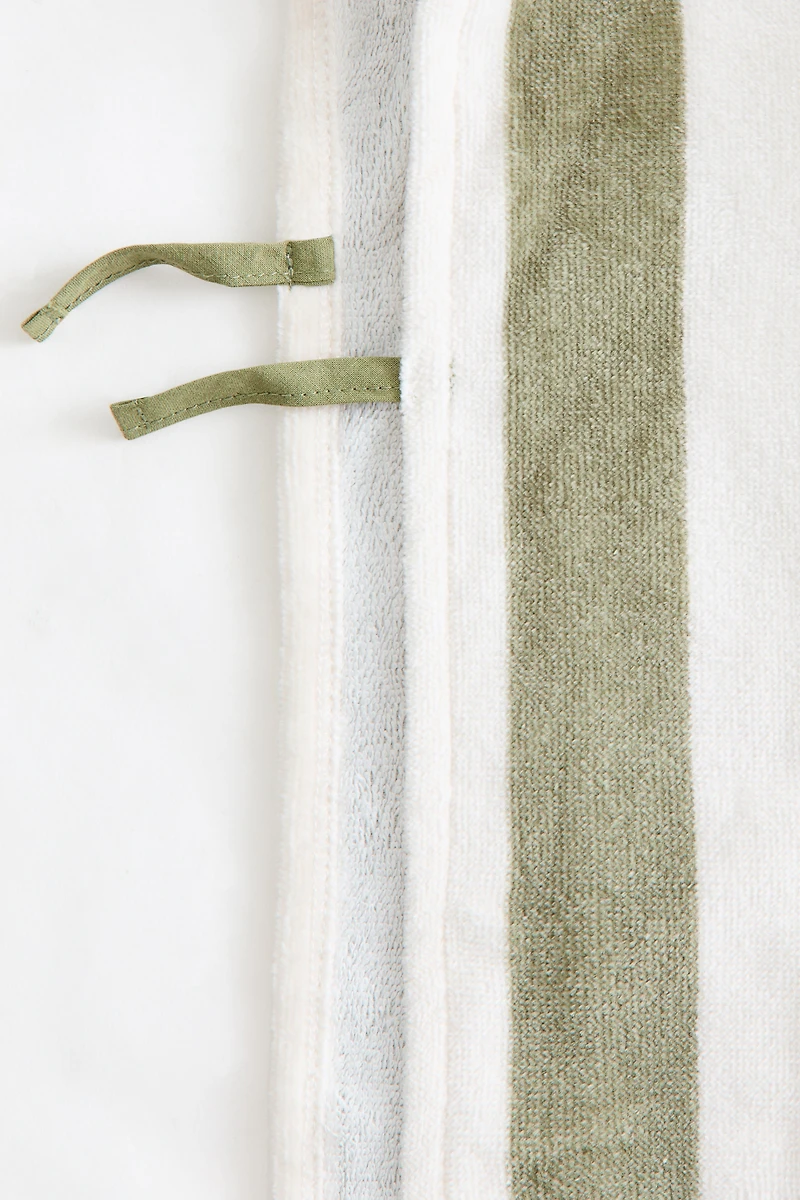 Striped Cotton Hooded Towel Wrap