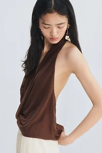 Twist-Detail Halterneck Top
