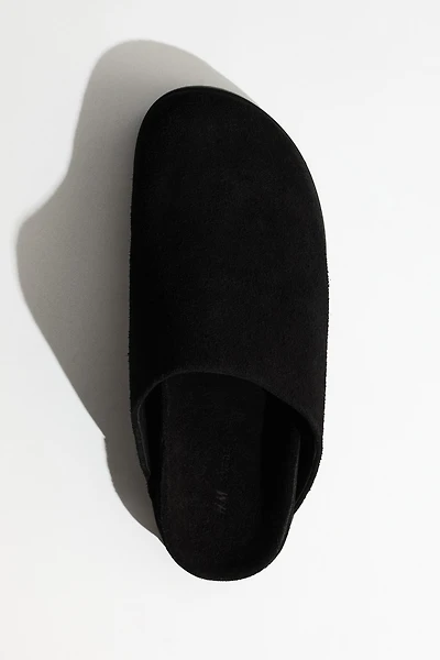 Suede Footbed Mules