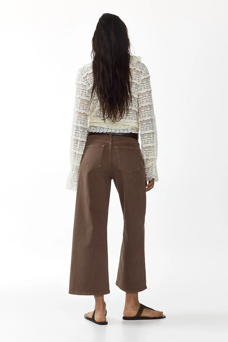 Wide High Waist Ankle Jeans