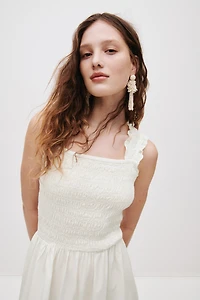 Robe smockée en popeline