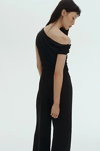Haut asymétrique à effet drapé