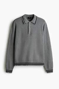 Relaxed-Fit Long-Sleeved Polo Shirt
