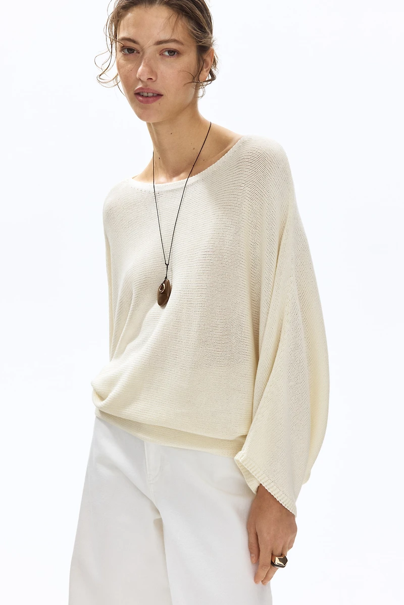 Batwing-Sleeved Sweater