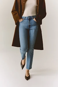 High-Rise Slim Straight Ankle Jeans