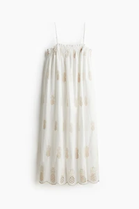 Eyelet-Embroidered Strappy Dress