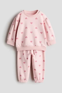 2-Piece Printed Brushed Sweatshirt Set