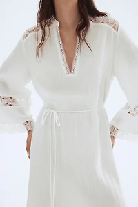 Embroidered-Detail Dress