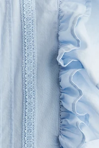Flounce-Trimmed Cotton Dress
