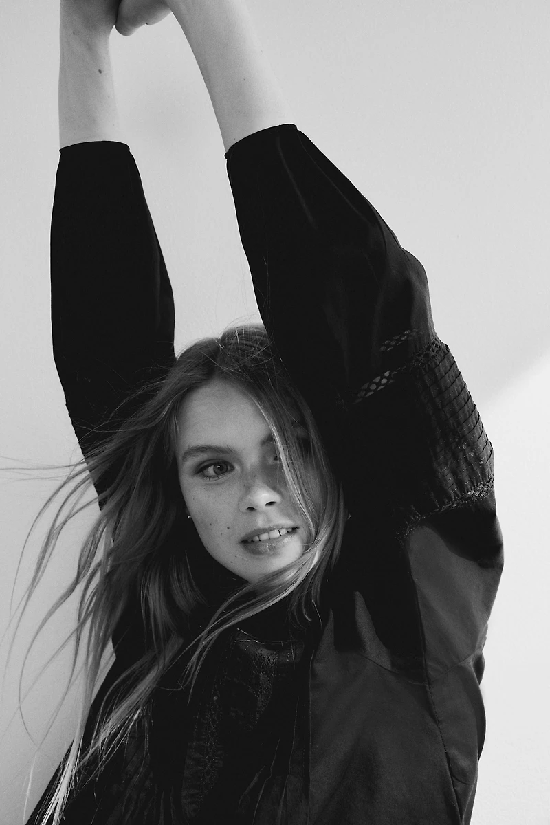 Blouse en coton avec plis nervure