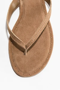 Fringed-Detail Suede Sandals