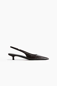 Kitten-Heeled Pointed Slingbacks