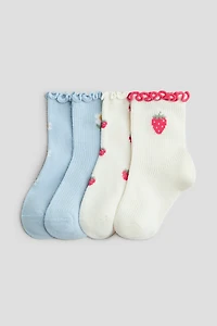 4-Pack Socks with Overlocked Trim