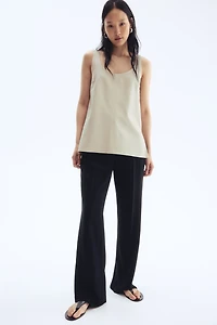 Straight-Leg Creased Pants