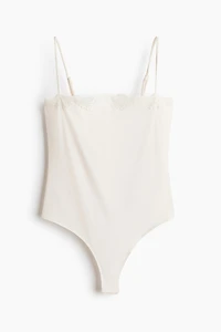 Lace-Trimmed Strappy Bodysuit