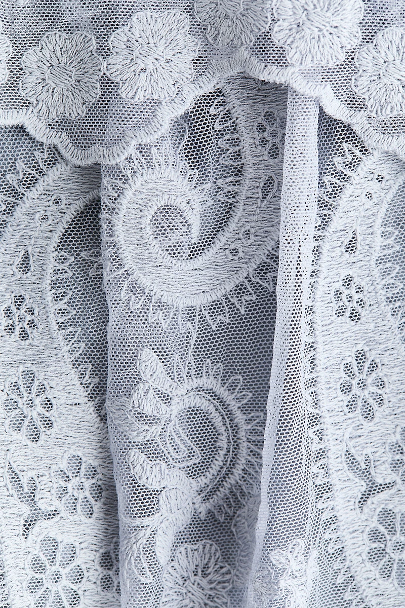 Embroidered Tiered Skirt