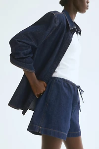 Denim Drawstring Shorts