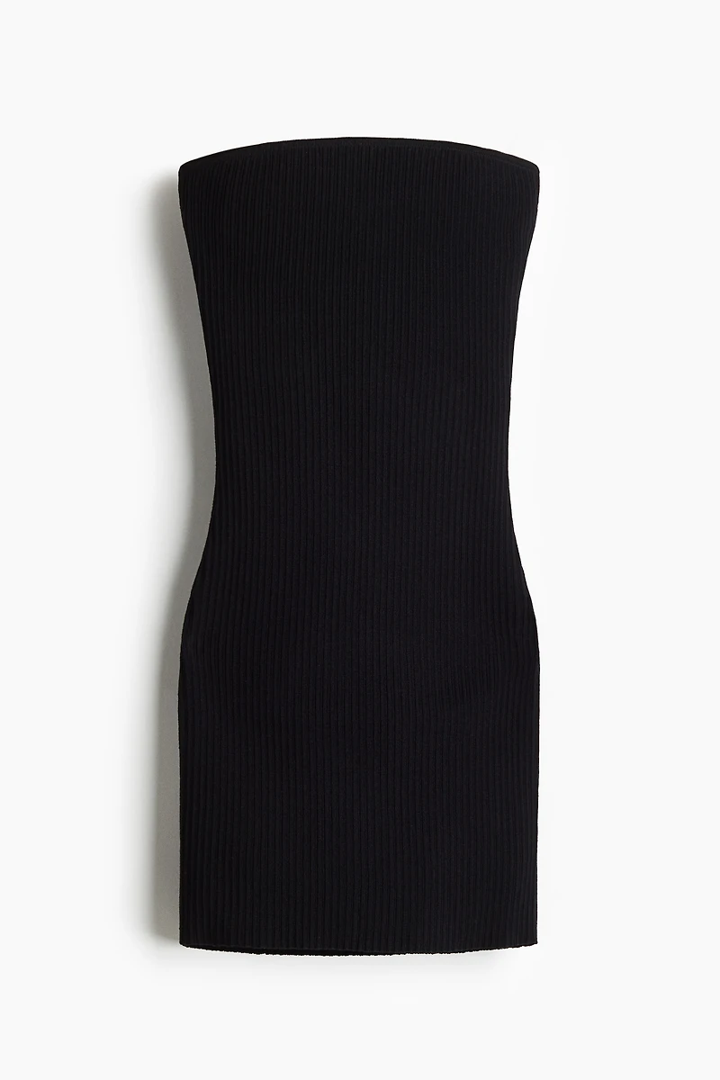 Rib-Knit Bandeau Dress