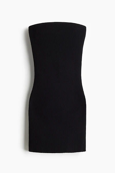 Rib-Knit Bandeau Dress