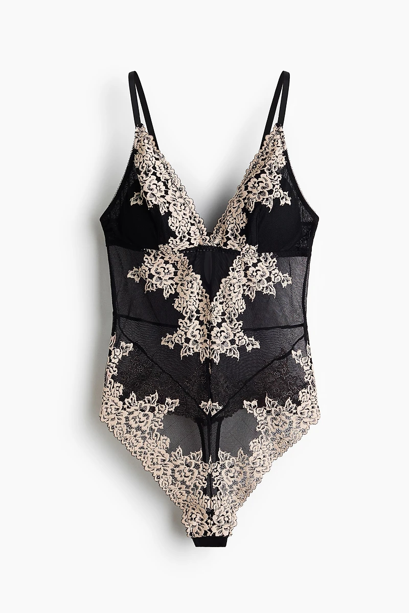 Padded-Cup Lace Bodysuit