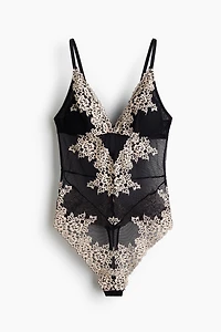 Padded-Cup Lace Bodysuit