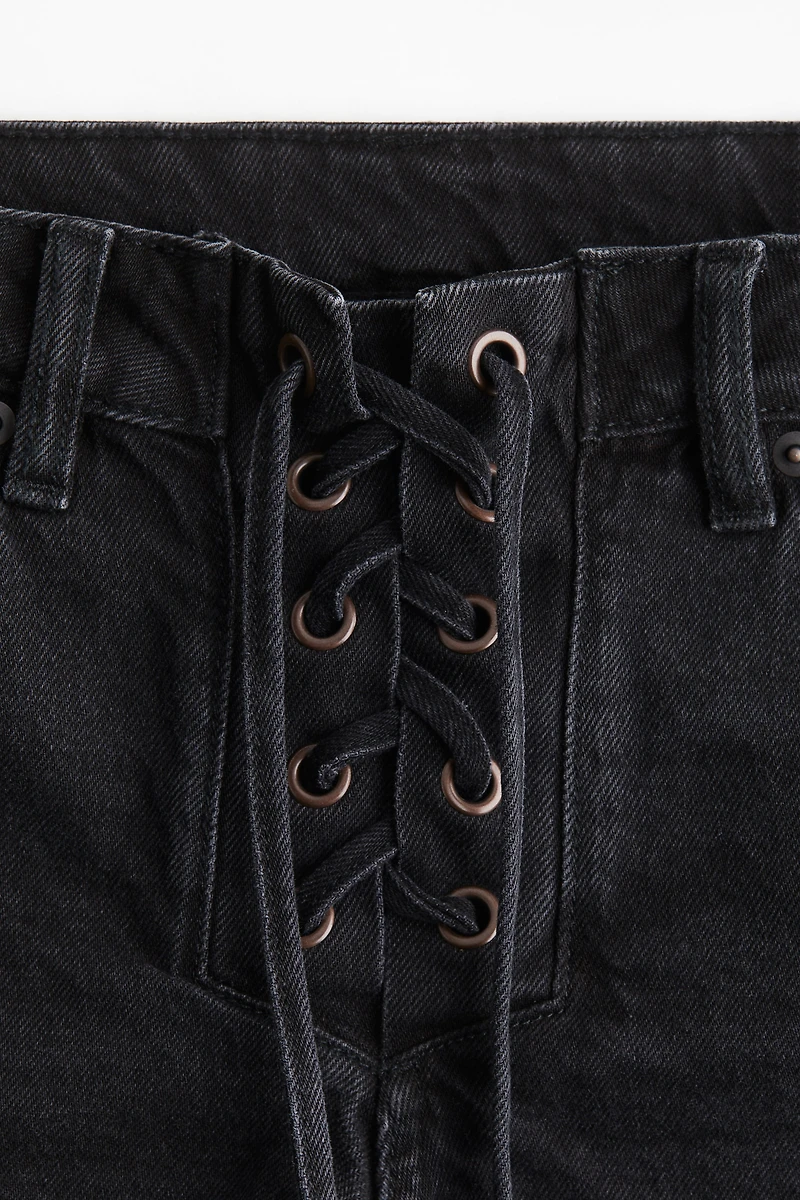 Denim Shorts with Lacing