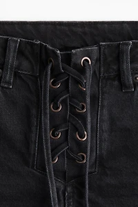 Denim Shorts with Lacing