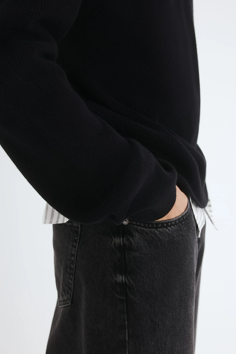 Chandail classique en tricot côtelé