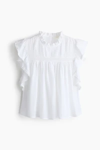 Frill-trimmed blouse