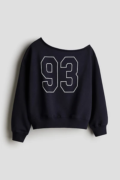 Oversized One-Shoulder Sweatshirt