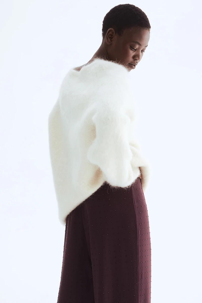 Rhinestone-Embellished Jersey Pants