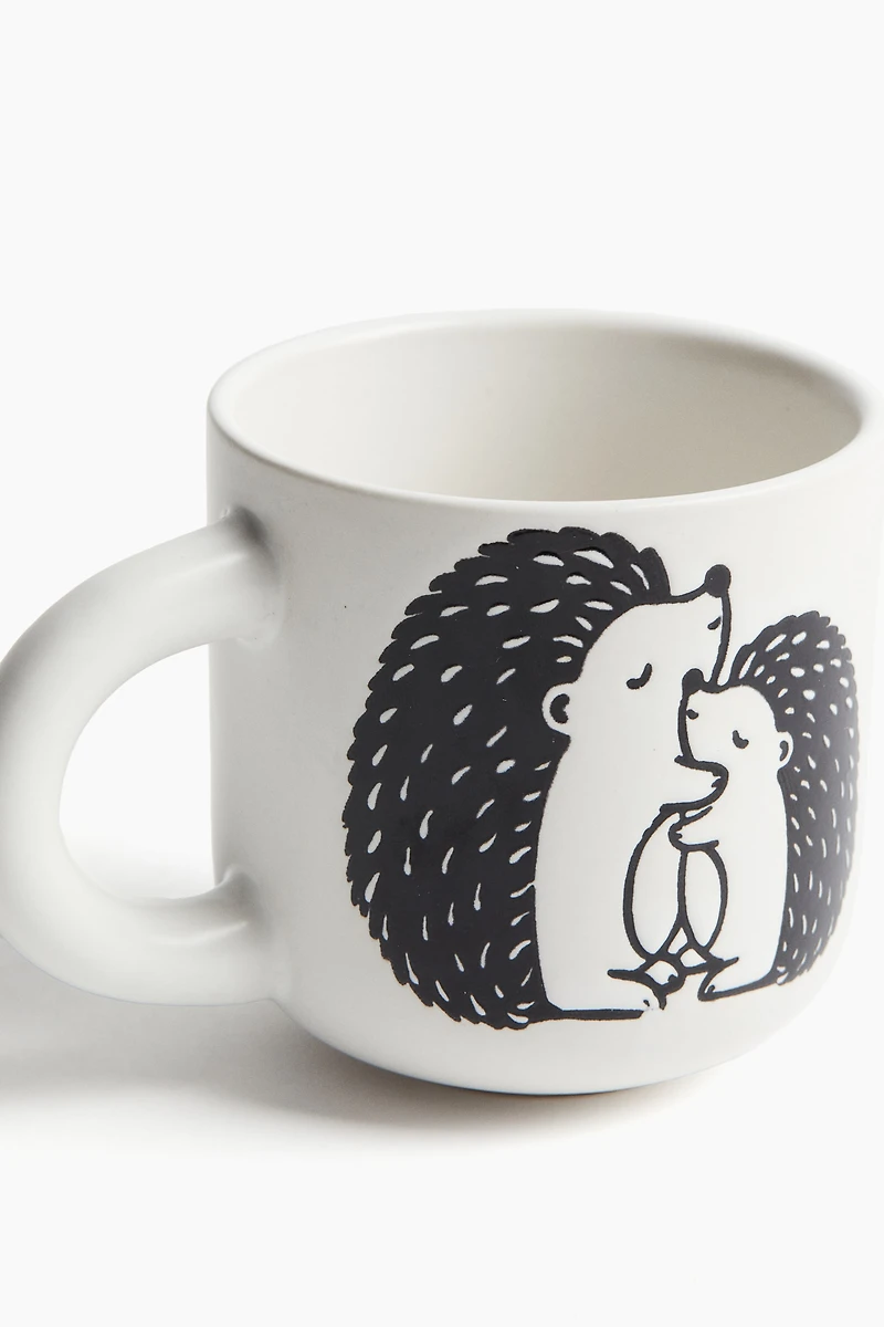 Motif-Detail Stoneware Mug