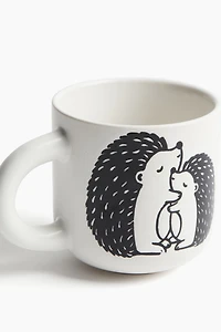 Motif-Detail Stoneware Mug