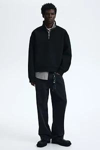 Loose-Fit Half-Zip Scuba Sweatshirt