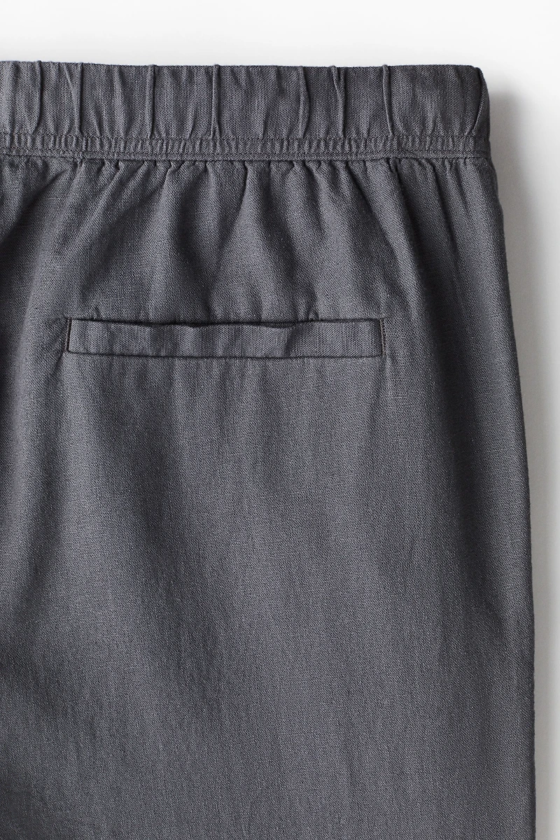 Relaxed Fit Linen-Blend Pants
