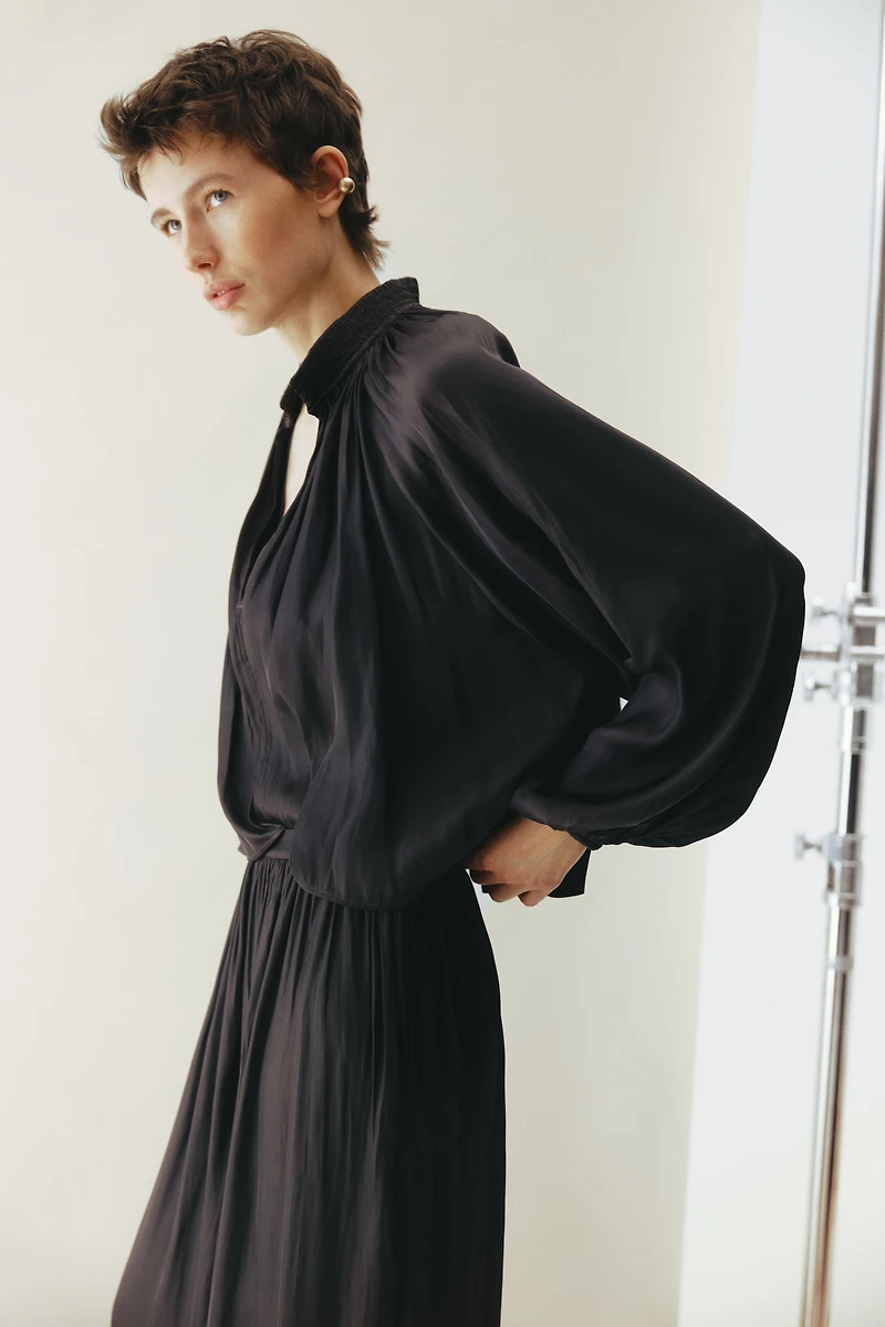 Oversized V-Neck Blouse