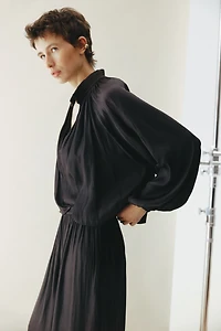 Oversized V-Neck Blouse