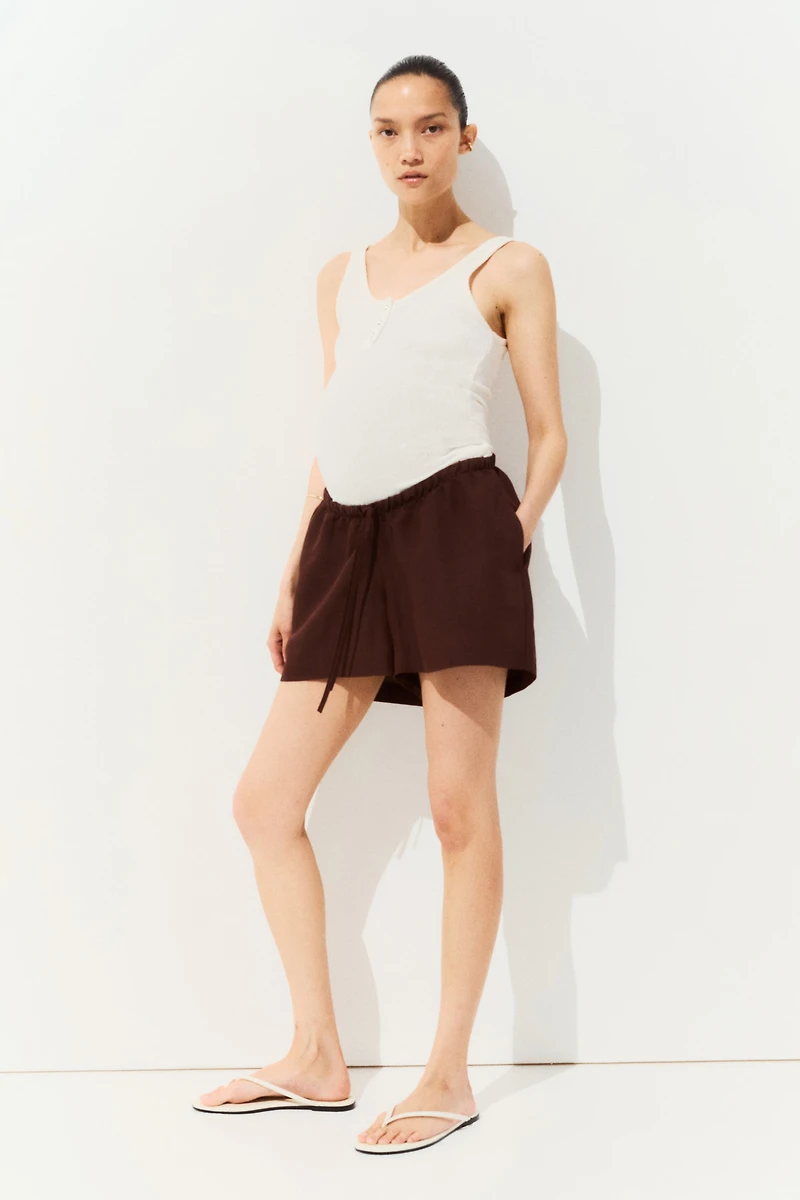 MAMA Before & After Linen-Blend Shorts
