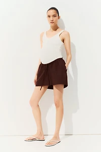 MAMA Before & After Linen-Blend Shorts