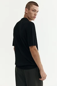 Regular-Fit Cable-Knit Polo Shirt