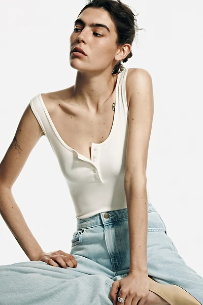 Ribbed Thong Bodysuit