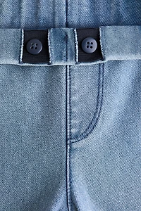 Pantalon large façon denim